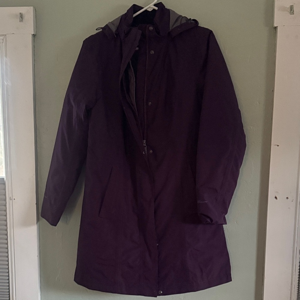 Eddie Bauer Women's Dark Purple Trench Coat